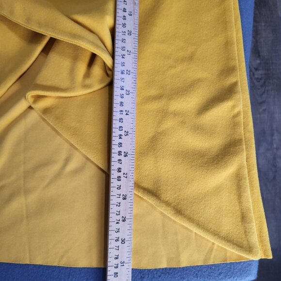 P. LUCA MILANO Women's One Size Sleeveless Velvet Shawl Vest Mustard Yellow - Picture 8 of 10